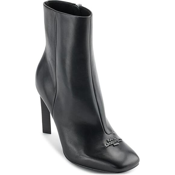 Karl Lagerfeld Paris Women's Vica Heeled Bootie Ankle Boot as 10 M black - Picture 1 of 8